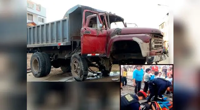 El conductor del volquete perdió el control cuando pasó por un rompemuelle El conductor del volquete perdió el control cuando pasó por un rompemuelle