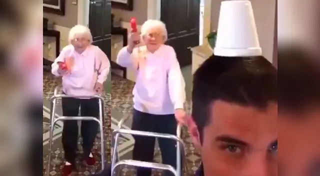 Abuela demostró que tiene buena puntería 