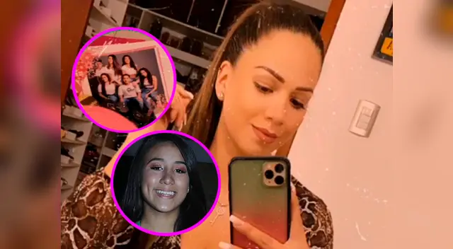 En esta instantánea, ella aparece sonriente, y en la luna de este espejo se logra apreciar que tiene colgada una fotografia junto a todos sus hijos En esta instantánea, ella aparece sonriente, y en la luna de este espejo se logra apreciar que tiene colgada una fotografia junto a todos sus hijos