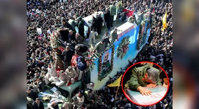 El cortejo fúnebre recorría las calles de Kermán, la ciudad natal del general persa El cortejo fúnebre recorría las calles de Kermán, la ciudad natal del general persa