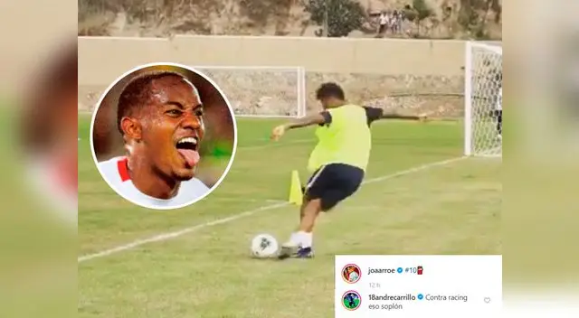 André Carrillo le pide a 'Joa' Arroé que haga ese tipo de jugadas en la Copa Libertadores 2020