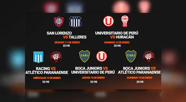 Conoce el fixture del Torneo de Verano, donde Universitario competirá ante Boca Juniors