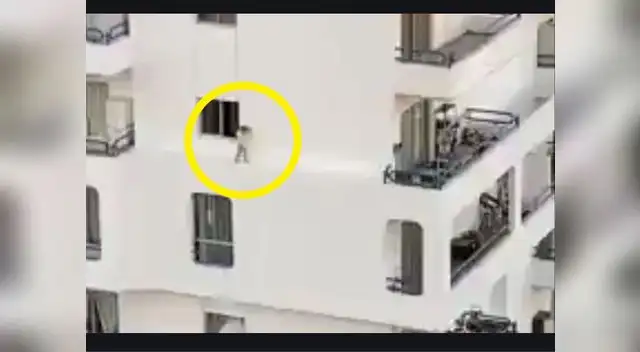 Niña española pudo caer del quinto piso de edificio [VIDEO]