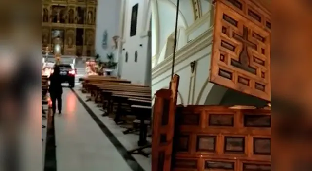 El hombre ha destruido muchos materiales de la iglesia El hombre ha destruido muchos materiales de la iglesia