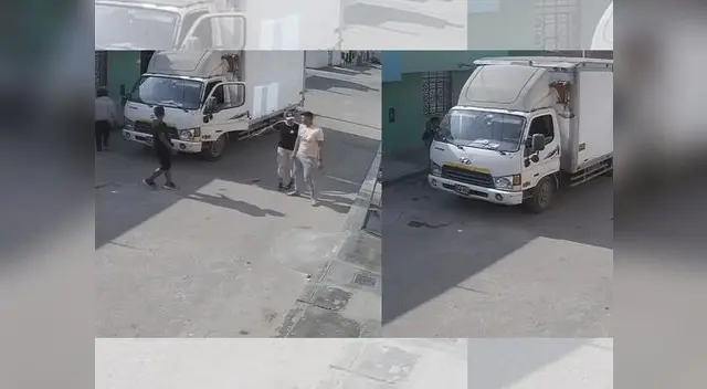 Dos delincuentes roban camión distribuidor de productos en La Esperanza [VIDEO]