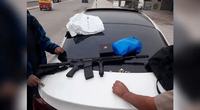 El sujeto tenía un fusil de guerra, una pistola automática y más 9 mil soles en su poder El sujeto tenía un fusil de guerra, una pistola automática y más 9 mil soles en su poder