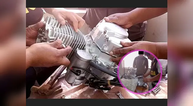 Hombre camufló droga dentro de motor de motocicleta Hombre camufló droga dentro de motor de motocicleta