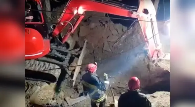 Los canes fueron rescatados de un viejo tunel gracias al arduo trabajo de bomberos, topógrafos y zapadores Los canes fueron rescatados de un viejo tunel gracias al arduo trabajo de bomberos, topógrafos y zapadores