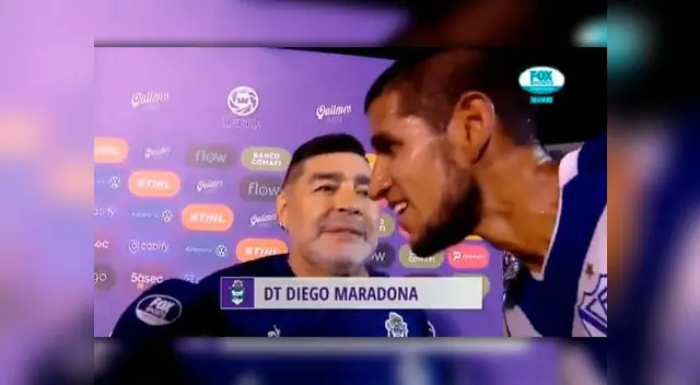 Luis Abram aprovechó la ocasión para llevarse un recuerdo junto a Diego Maradona