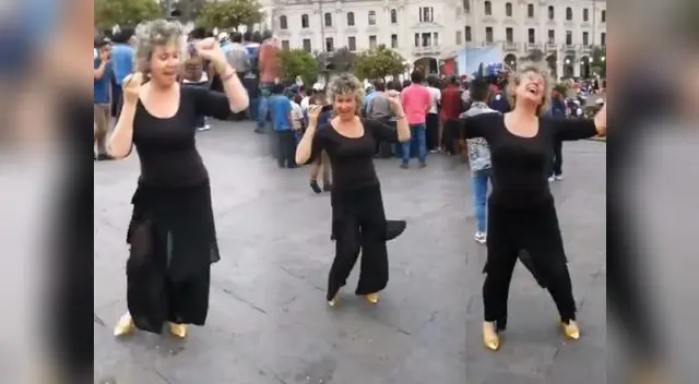 La destacada actriz abrió pasó al baile en la Plaza San Martín