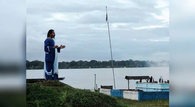 Hermano israelita en Alto Monte de Israel, comunidad en Loreto, donde  donde habita una comunidad de miembros de la Asociación Evangélica Misión Israelita del Nuevo Pacto Universal 