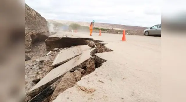 Un tramo afectado de la Panamericana Sur