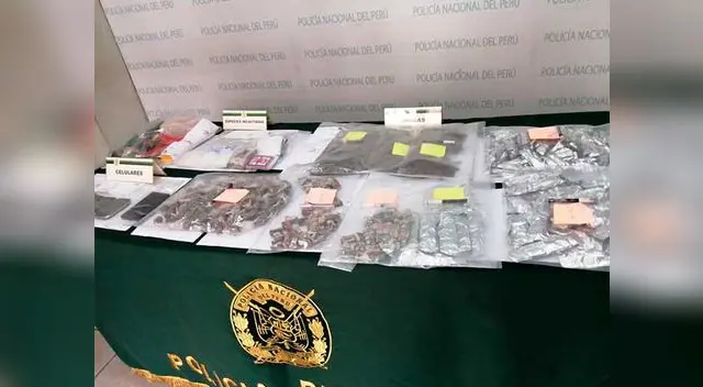 En el edificio se halló 1078 envoltorios de pasta básica de cocaína y más de 198 paquetes de marihuana