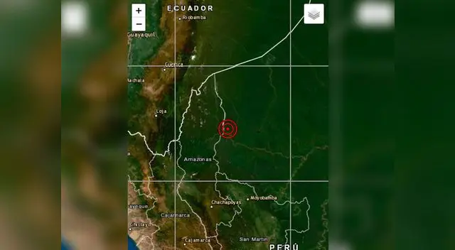 El epicentrose localizó a 52 kilómetros al noreste de la localidad de Santa María de Nieva, en la provincia de Condorcanqui