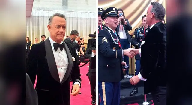 Oscar 2020: Tom Hanks impresionó por su increíble fuerza al desafiar a un marino con 20 planchas en la alfombra roja Oscar 2020: Tom Hanks impresionó por su increíble fuerza al desafiar a un marino con 20 planchas en la alfombra roja