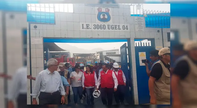 Ministra Flor Pablo supervisando colegio de Comas