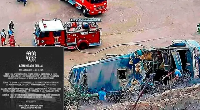Barcelona de Ecuador lamentó la muerte de sus hinchas.
