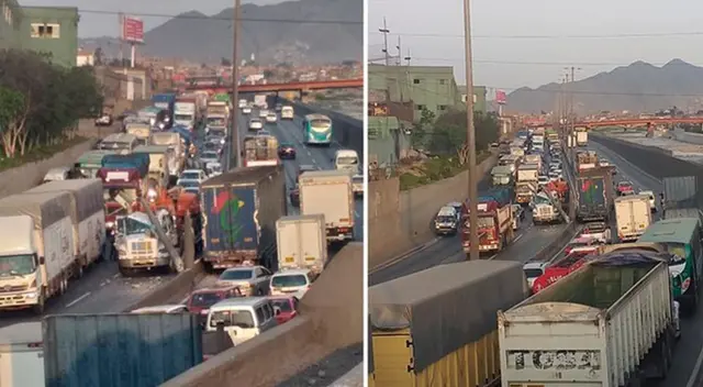 Accidente de camiones deja personas heridas y un poste destrozado Accidente de camiones deja personas heridas y un poste destrozado
