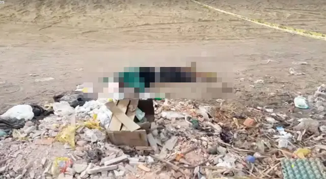 Cuerpo de la víctima a lado de desmonte en Pisco. Cuerpo de la víctima a lado de desmonte en Pisco.