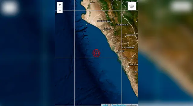 El epicentro se localizó a 114 kilómetros al suroeste de la localidad de San Pedro de Lloc, en la provincia de Pacasmayo.