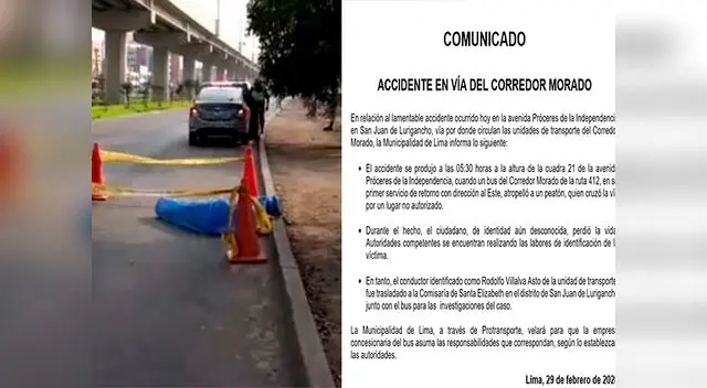 Accidente en San Juan de Lurigancho