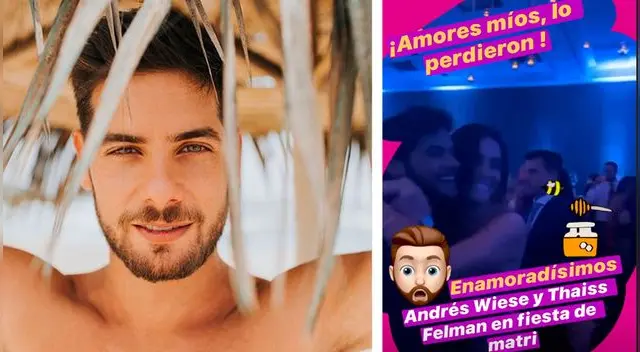 Andrés Wiese y Thaiss Felman juntos en fiesta.
