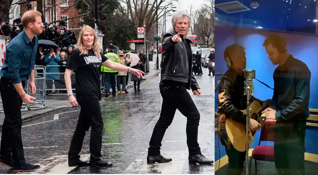 Príncipe Harry se juntó con Bon Jovi. Príncipe Harry se juntó con Bon Jovi.