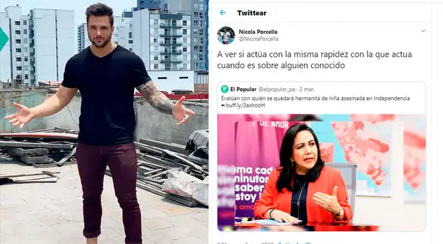 Nicola Porcella envía mensaje a ministra de la Mujer. Nicola Porcella envía mensaje a ministra de la Mujer.