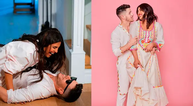 Los esposos Jonas se divierten en fiesta hindú. Los esposos Jonas se divierten en fiesta hindú.