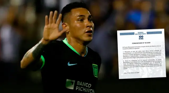 Fondo Blanquiazul sugiere que despidan a Jean Deza. Fondo Blanquiazul sugiere que despidan a Jean Deza.