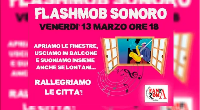 El flashmob será el viernes 13 de marzo, a las 6pm (hora Italia)