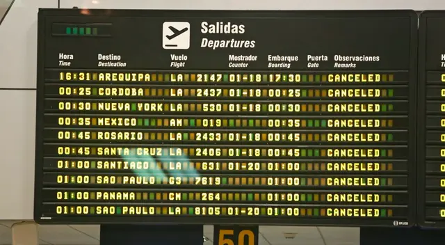 Todos los vuelos han sido cancelados. Todos los vuelos han sido cancelados.