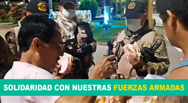 Vecinos se solidarizan con las Fuerzas Armadas.