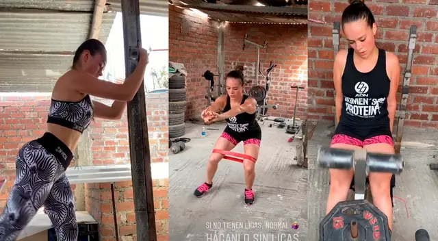 Jossmery Toledo no deja de hacer ejercicios en casa. Jossmery Toledo no deja de hacer ejercicios en casa.