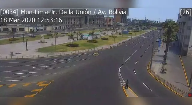 Jirón de la Unión con Avenida Bolivia cerca a la vía Expresa del Paseo de la República.