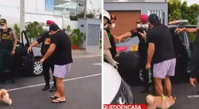 Dueños del cachorro se molestaron cuando la PNP decidió llevarlos  a la Comisaría.