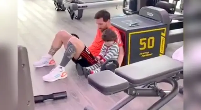 Lionel Mesi realiza sus trabajos físicos junto a su hijo Ciro. Lionel Mesi realiza sus trabajos físicos junto a su hijo Ciro.