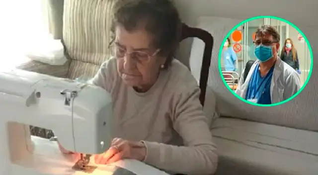 Abuelita cose mascarillas ante la escacez de este producto esencial para los médicos Abuelita cose mascarillas ante la escacez de este producto esencial para los médicos