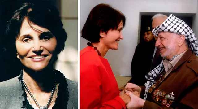 María Teresa de Borbón Parma, presidenta de la Fundación CIVIS, saluda al presidente palestino, Yaser Arafat, en 2004 María Teresa de Borbón Parma, presidenta de la Fundación CIVIS, saluda al presidente palestino, Yaser Arafat, en 2004