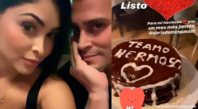 La parejita celebró un mes más de relación en cuarentena.