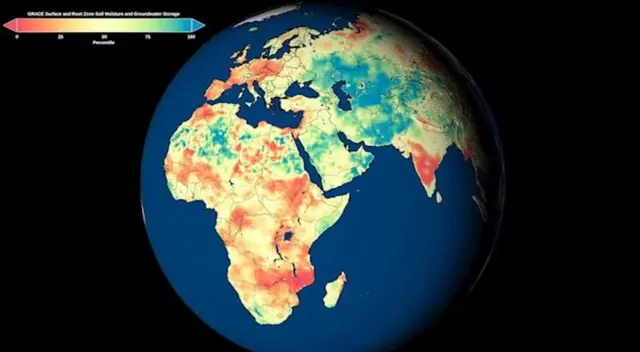 Los mapas globales utilizan datos de las naves espaciales de la misión GRACE-FO.