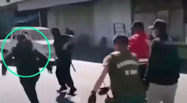 La señora intentó escapar de los policías pero sin éxito