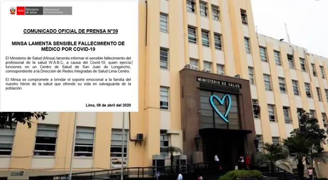 El Ministerio de Salud confirmó la muerte del doctor en el comunicado N° 59. El Ministerio de Salud confirmó la muerte del doctor en el comunicado N° 59.