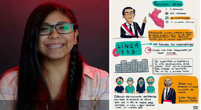 Claudia es ilustradora y diseñadora gráfica. Desde el 20 de marzo grafica los mensajes del gobierno.