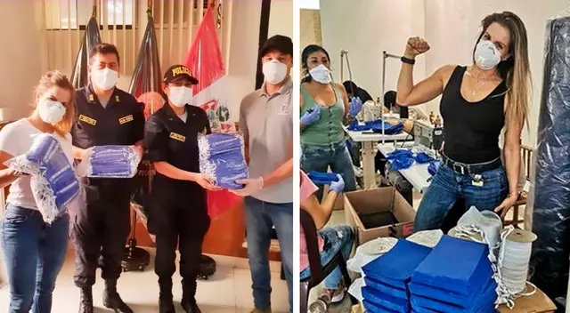 Alejandra Baigorria junto con alcalde George Forsyth entregaron cubrebocas.