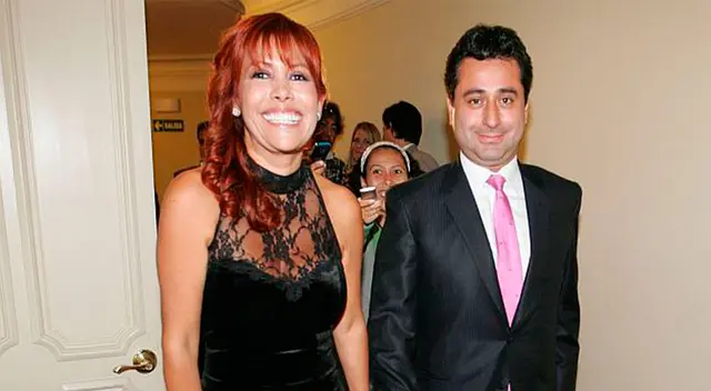 Magaly Medina enamoradísima de su esposo Alfredo Zambrano.