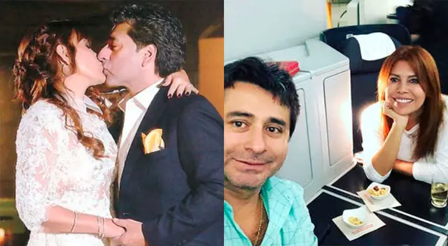 Magaly Medina enamoradísima de su esposo Alfredo Zambrano.