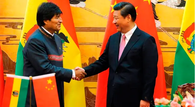 Evo Morales y el presidente chino Xi Jinping, en una foto de archivo en mayo de 2019. Evo Morales y el presidente chino Xi Jinping, en una foto de archivo en mayo de 2019.