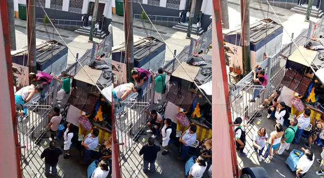 Sin miedo a nada, peatones trepan las rejas para circular por las calles e ir a los bancos. Sin miedo a nada, peatones trepan las rejas para circular por las calles e ir a los bancos.