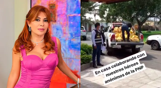 Magaly Medina hace donación de canastas de víveres a policías